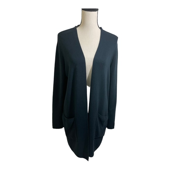 J.Jill womens open front ribbed cardigan. Pockets long. Viscose rayon. Small - Picture 2 of 13